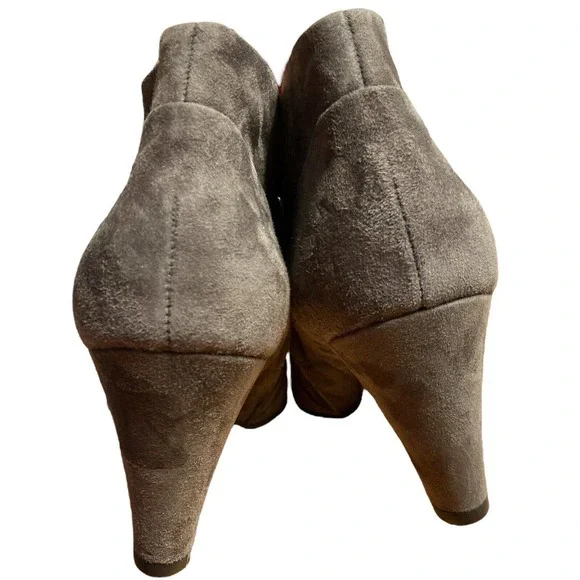 Paul Green Gray Heeled Ankle Boots Suede Side zipper UK Size 6.5 (US 9) - Picture 4 of 6